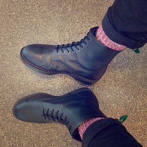 Solovair Black 8 Eye Derby Boot